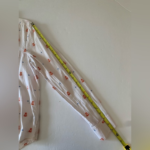 Anthropologie Maeve Miette Teepee Button Down Shirt Size 10 Long Sleeve Pleated - Picture 8 of 9